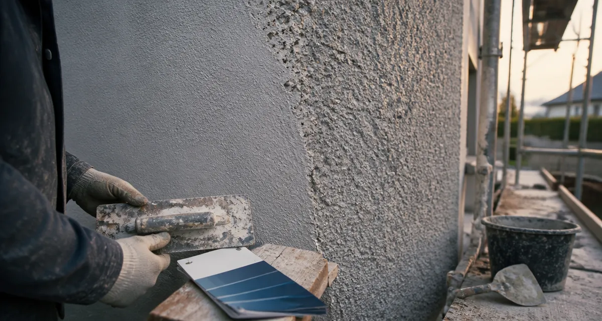 Crépi ou enduit extérieur : finitions de façade sur chantier