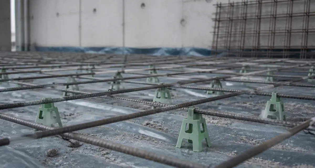 Dalle beton ferraillage : treillis soudé sur cales, enrobage béton