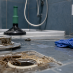 Déboucher douche produit : siphon démonté et furet