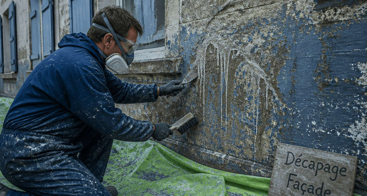 decaper facade peinture mur ancien