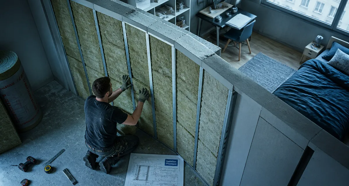 Isoler phoniquement un mur mitoyen avec laine de roche