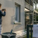Prix crepi maison 100m2 : façadier applique un crépi sur une façade