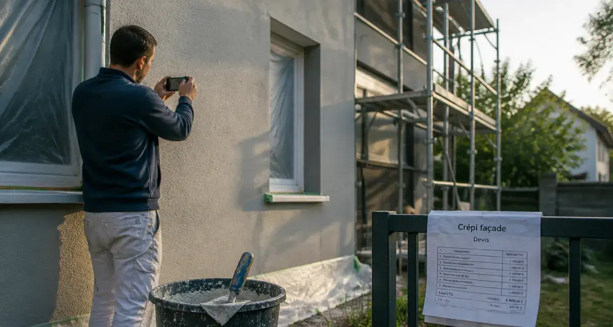 Prix crepi maison 100m2 : façadier applique un crépi sur une façade