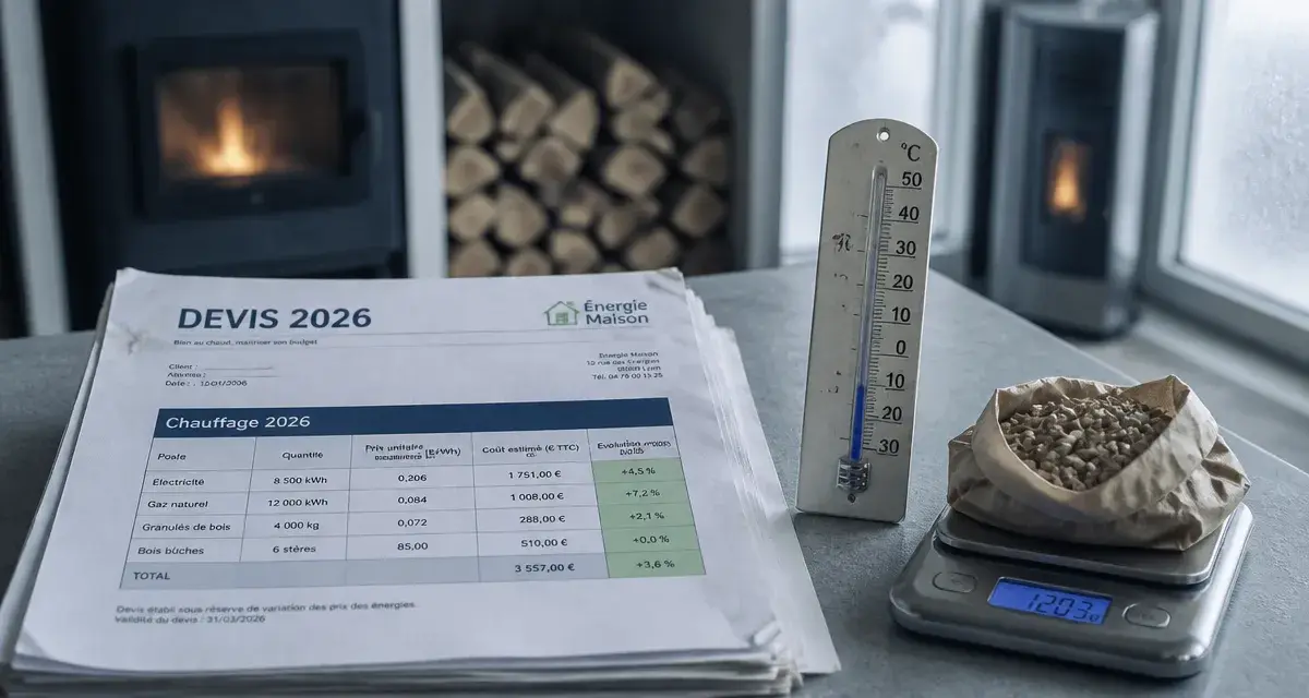 Devis 2026 et options de chauffage : quel est le chauffage le moins cher ?