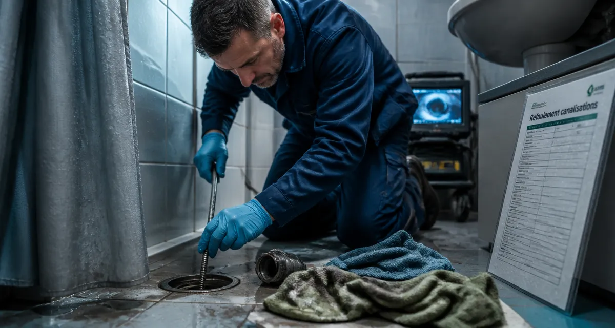 Refoulement canalisation : inspection de canalisation avec furet