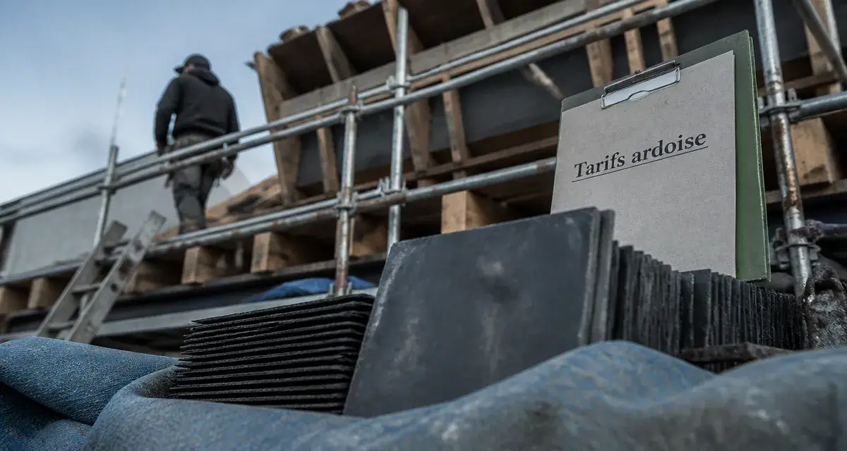 Toit en ardoise prix au m2 : tarifs de chantier, ardoises