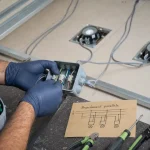 Branchement spot en parallèle : électricien raccorde des spots GU10 au plafond