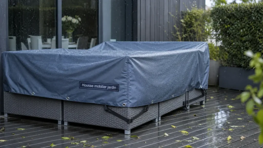 Housse pour mobilier de jardin 600D Oxford, protection pluie et vent