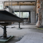 Ipe poutre acier sur chantier, section en I