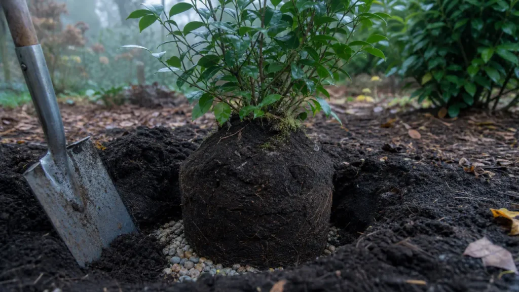 Quand planter un camelia : motte fraîchement plantée en automne ou printemps