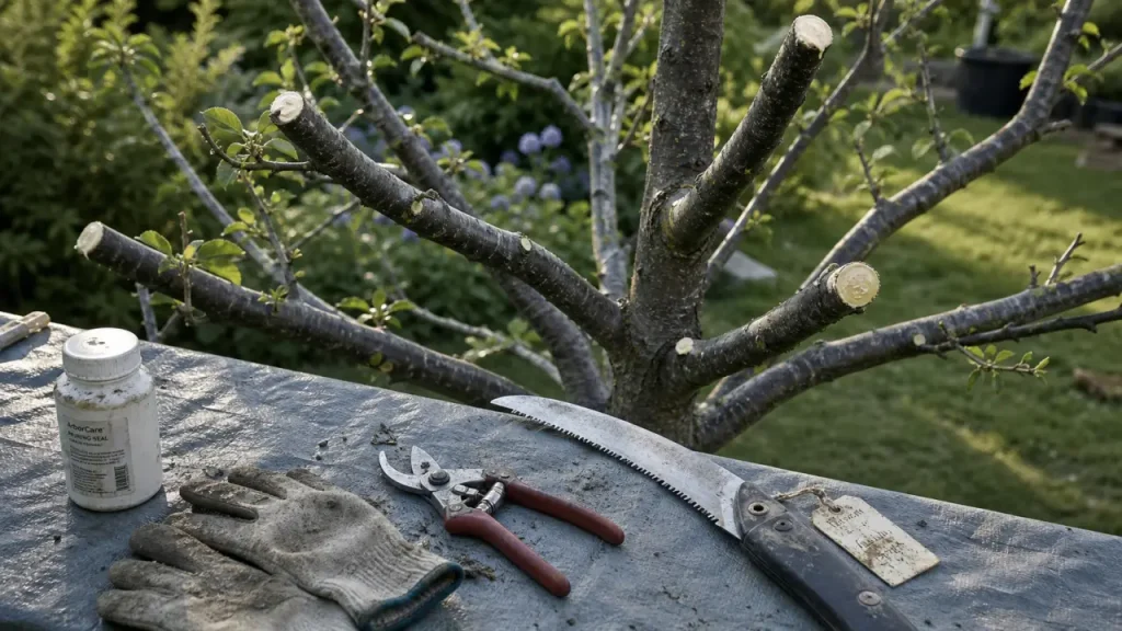 Tailler un cerisier adulte : outils de taille et coupe sur cerisier éclairci