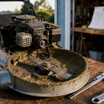 Tondeuse bruit ouverte : diagnostic pannes et pièces moteur visibles