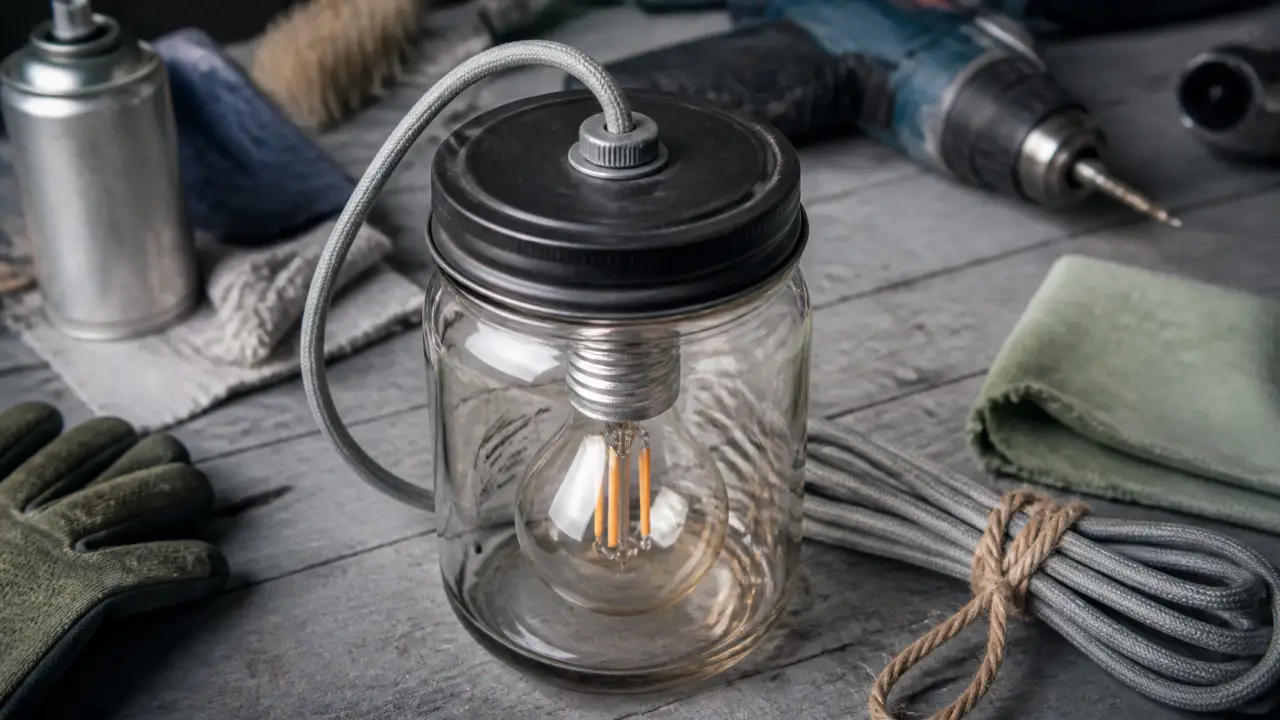DIY lampe en bocal de verre, luminaire design à petit prix