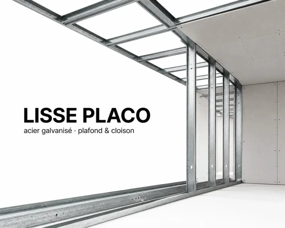 Lisse placo en acier galvanisé pour plafond et cloison sur chantier intérieur