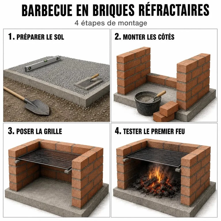 Faire un barbecue maison : étapes de construction d’un barbecue en briques réfractaires