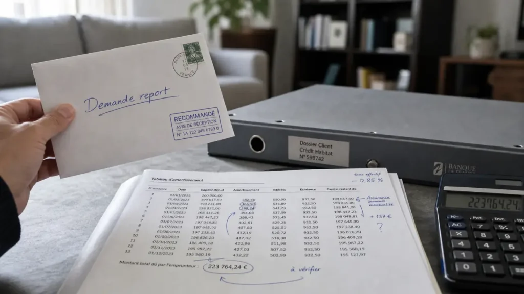 Suspendre credit immobilier : lettre de demande de report