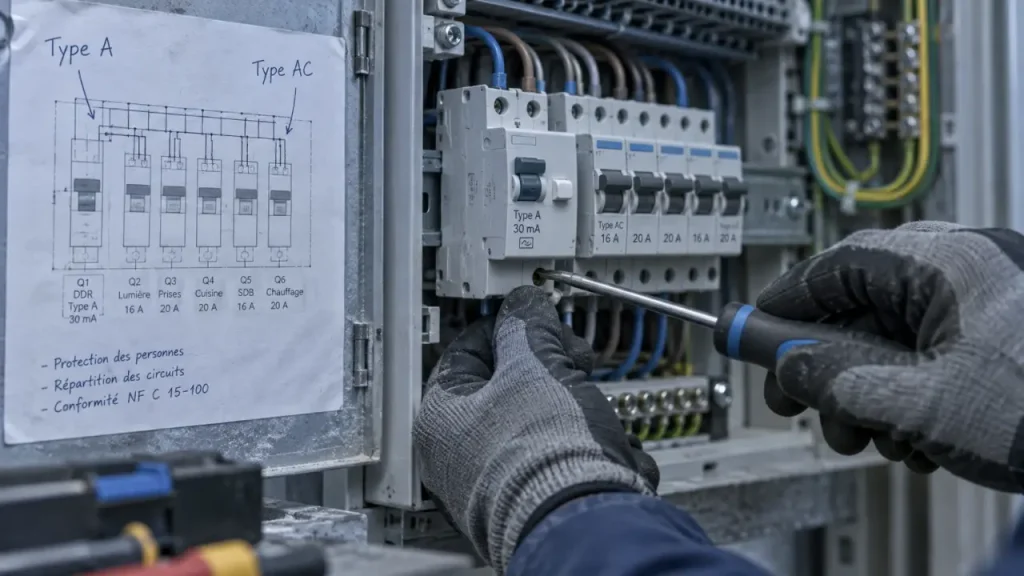 Différentiel type a ou ac : interrupteur sur tableau électrique