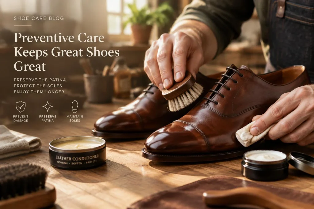 Entretenir des chaussures en cuir : gestes essentiels