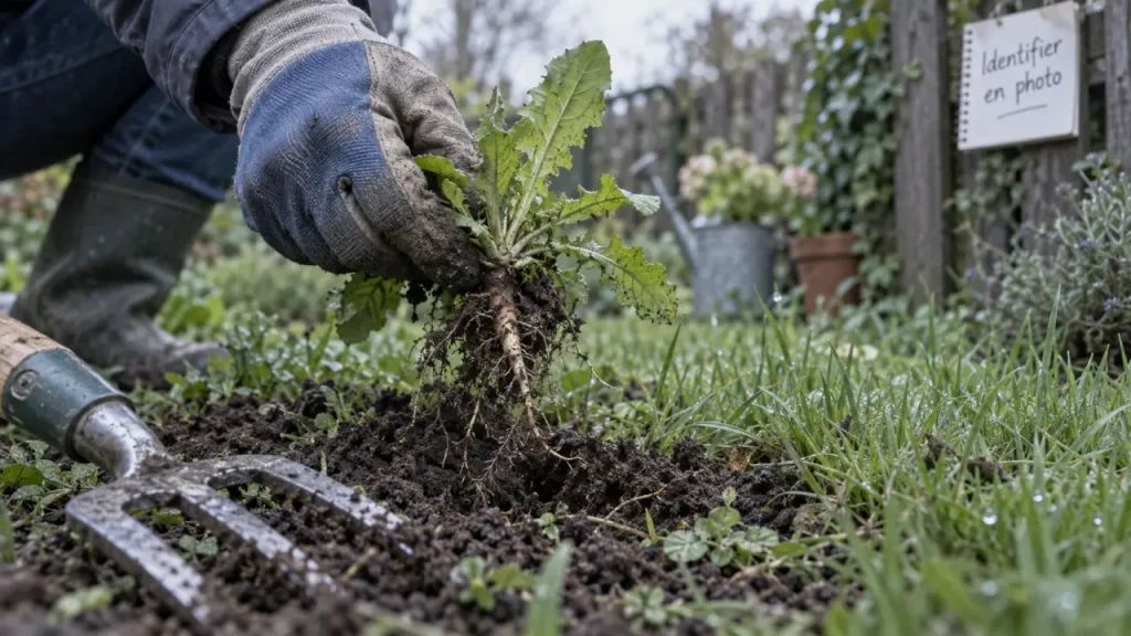 Liste et photo mauvaise herbes en rosette, à reconnaître en photo